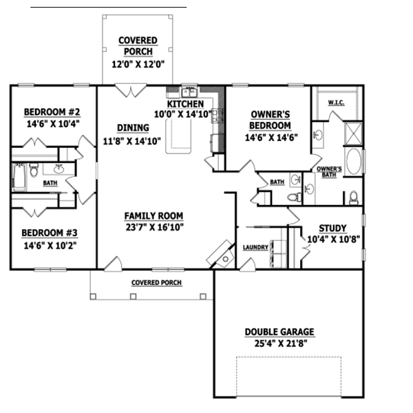 A floor plan of a house with a double garage