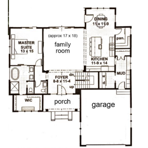 A black and white floor plan of a house