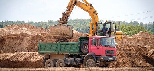 Truck loading soil