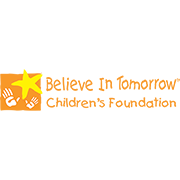 Believe In Tomorrow Children's Foundation logo with orange star and hand icon.
